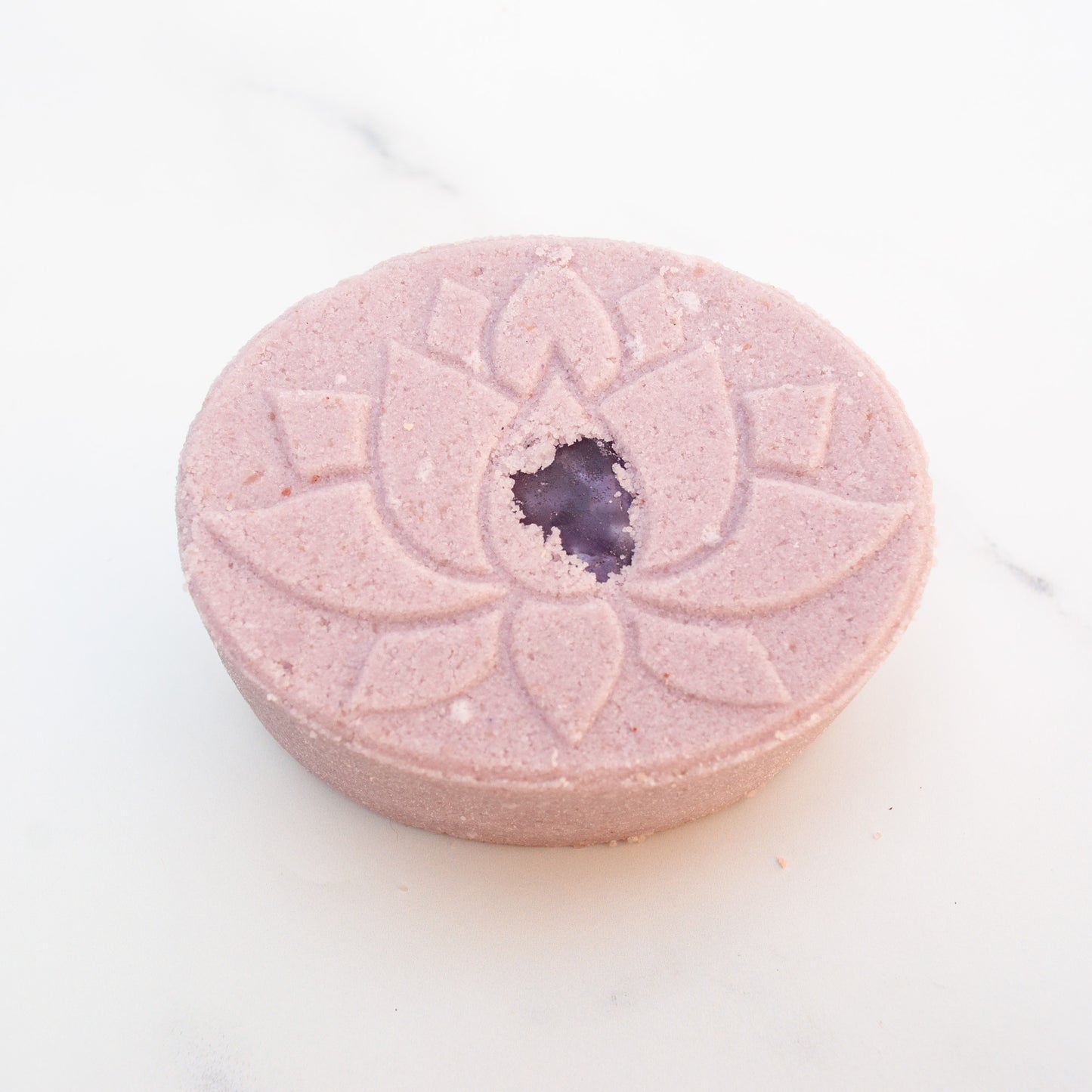 third eye healing chakra bath bomb with amethyst crystal